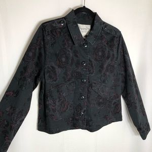 American Rag Black & Roses Jacket. Size L